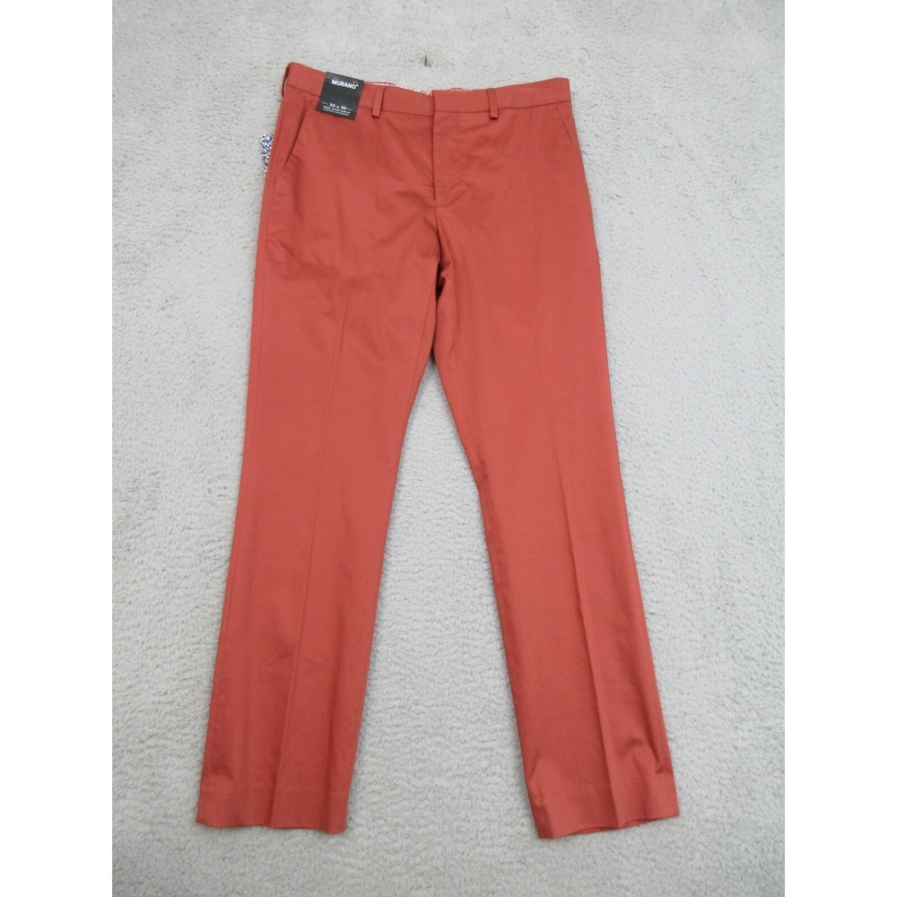 Murano Pants Men 32x30 Red Rust Evan Extra Slim Fit Chino Business Casual Prep